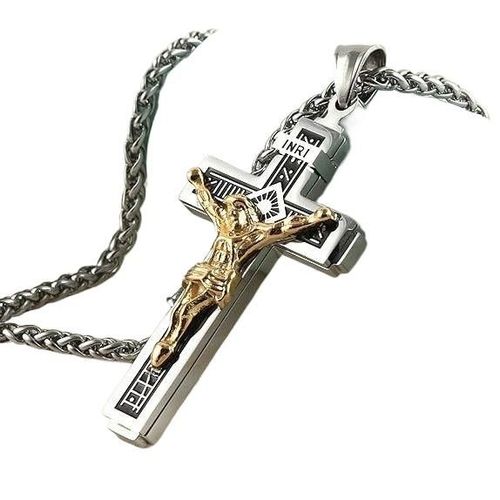 Men's Minimalist Faith Cross Necklace - Stainless Steel with Inscriptions, Durable Fashion Accessory | Halo Accessories