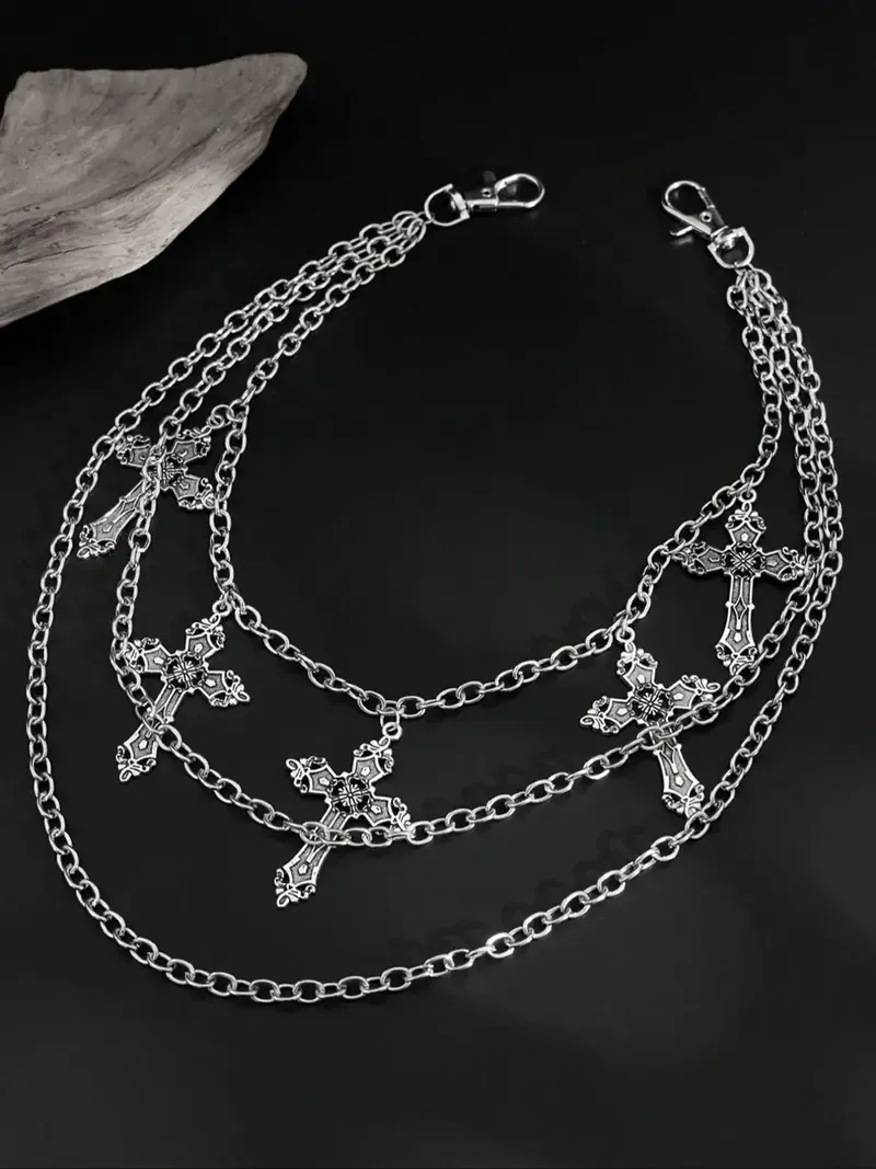 Adjustable Cross Layered Waist Chain, Punk Style Jeans Chain, Fashion Pants Chain for Party, Trendy All-match & Exquisite Accessory for Birthday Gift Adjustable Jewelry Body Jewellery
