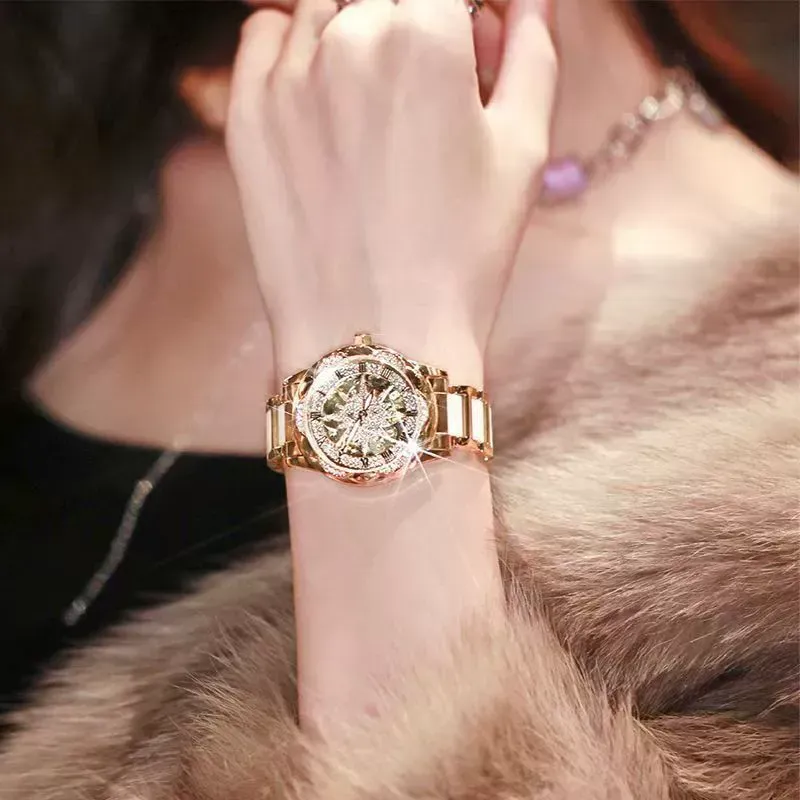 Women's Fashionable Analog Watch - Gold-Plated Quartz Dress Watch with Legible Dial, Timeless Design, Day-to-Night Style, Durable Accessories for Adult Females, Ideal Wife & Women's Gifts