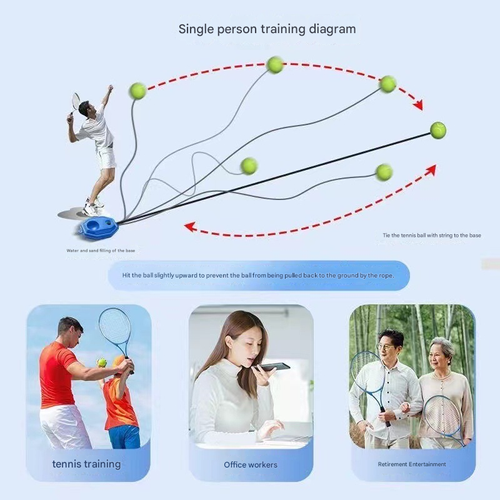 Single Player Tennis Trainer Set with Rebound String - Ultra-Light Aluminum Racket, Outdoor Tennis Training Equipment for Kids & Beginners