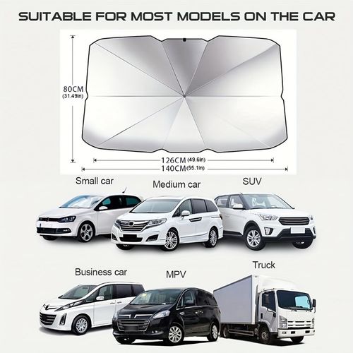 Foldable Anti-UV Windshield Sunshade, Multipurpose Car Front Window Heat Protective Umbrella for Sedan SUVs, Automotive Exterior Accessories for Men & Women, Car Stuff, Vehicle