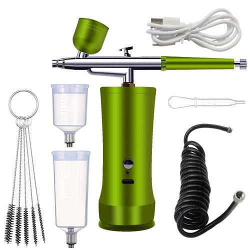Electric Airbrush Kit with Compressor, Rechargeable Portable Cordless Air Brush Set, Handheld Airbrush Gun Set for Nail Art, Makeup, Painting, Cake Decor