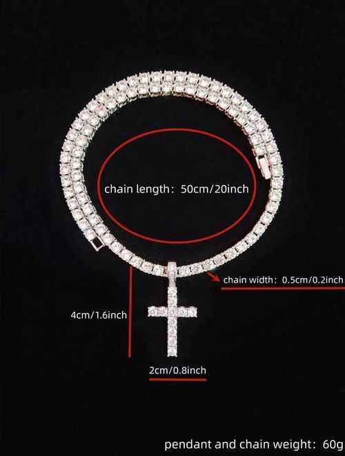 Necklaces for Men, Unisex Cross Necklace, chains, 2025 Trendy Iced Out Charm Necklace, Punk Accessories for Gift without Box