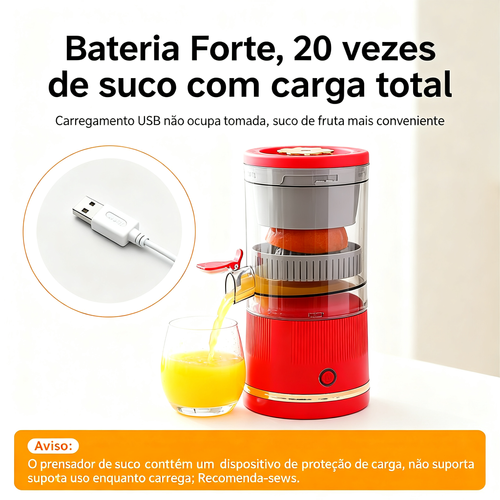 Espremedor de Sumo Elétrico 🔸 Portátil Recarregável por USB 🔸 Multifuncional para Uso Doméstico 🔸 Copo Espremedor de Frutas 🔸 Ideal para Sumo de Laranja 🔸 Espremedor Original com Separação de Sumo e Resíduo