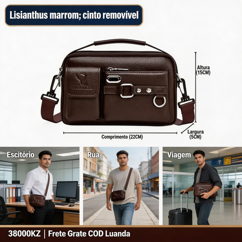 🔥 Bolsa Masculina de Couro PU💼 Uso Executivo e Diário 🔥 Design Elegante + Compartimentos Organ💼izados