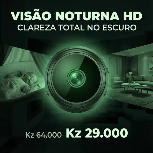 ⚠️ Proteja o que é seu – Luanda 🇦🇴 📸 Câmara A9 HD Grande Angular 👀 Ângulo amplo sem pontos cegos 🌙 Visão noturna clara 🏡 Interior & Exterior 🔒 Antirroubo 24 horas
