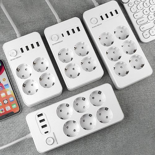 Tomada padrão europeia, tomada inteligente USB para uso internacional, régua de alimentação para casa e escritório, extensão elétrica, padrão europeu dedicado.Clique para comprar agora, pagamento na entrega!