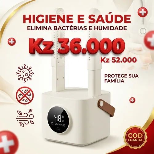 👟PROMOÇÃO ESPECIAL OFERTA LUANDA!—🔥👟 Secador de Sapatos Inteligente!—⏰ Temporizador Digital com Ecrã Tátil!—💨 CHEGA DE SAPATOS MOLHADOS!— 🌧️ Perfeito para Chuva e Suor!— 🏠 Ideal para Uso Doméstico! — 🚚 Entrega Grátis em Luanda!