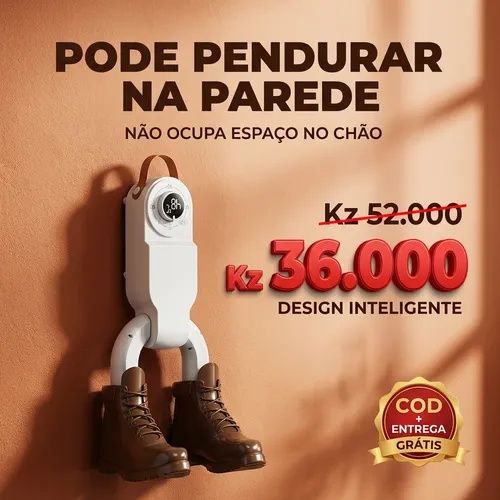 👟PROMOÇÃO ESPECIAL OFERTA LUANDA!—🔥👟 Secador de Sapatos Inteligente!—⏰ Temporizador Digital com Ecrã Tátil!—💨 CHEGA DE SAPATOS MOLHADOS!— 🌧️ Perfeito para Chuva e Suor!— 🏠 Ideal para Uso Doméstico! — 🚚 Entrega Grátis em Luanda!