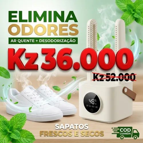 👟PROMOÇÃO ESPECIAL OFERTA LUANDA!—🔥👟 Secador de Sapatos Inteligente!—⏰ Temporizador Digital com Ecrã Tátil!—💨 CHEGA DE SAPATOS MOLHADOS!— 🌧️ Perfeito para Chuva e Suor!— 🏠 Ideal para Uso Doméstico! — 🚚 Entrega Grátis em Luanda!