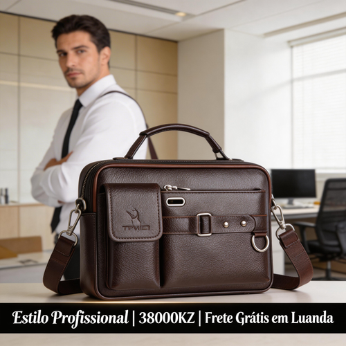 🔥 Bolsa Masculina de Couro PU💼 Uso Executivo e Diário 🔥 Design Elegante + Compartimentos Organ💼izados