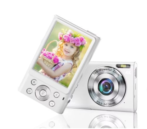 4K 2.7K FHD HD 48MP Point & Shoot Compact Camera 16X Digital Zoom Rechargeable 2.88 Inch Small Pocket Digital Camera