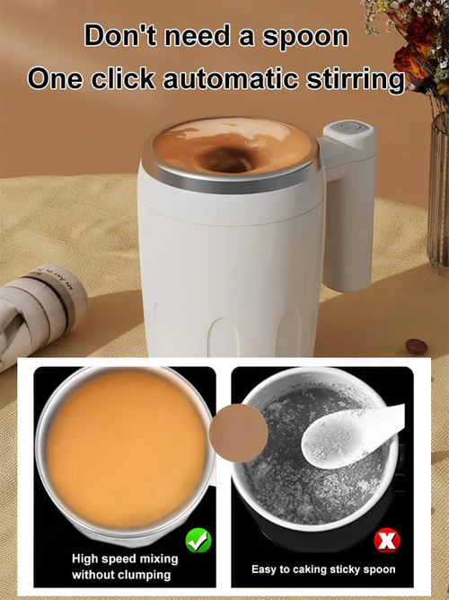 Coffee stirring cup Stainless steel automatic stirring cup Magnetic rotary electric milk cup Mark cup 304