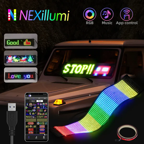 Flexible display LED Soft screen APP Bluetooth car led advertising screen