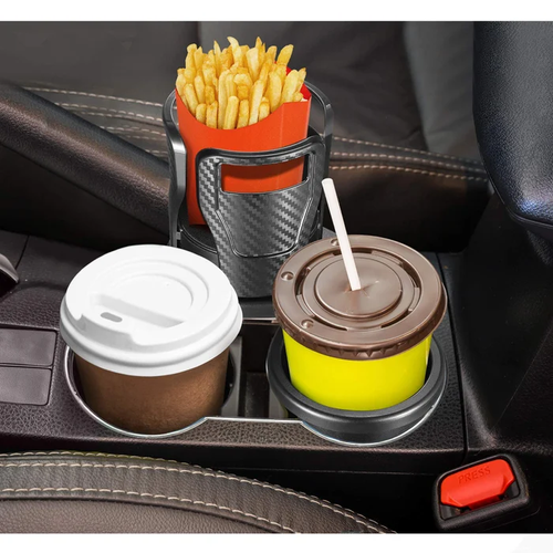 🔥Last day 49% OFF-Best-selling car water cup holder,🥰 multifunctional drink holder for car interior, 💖one-to-two double-layer storage rack, tea cup holder