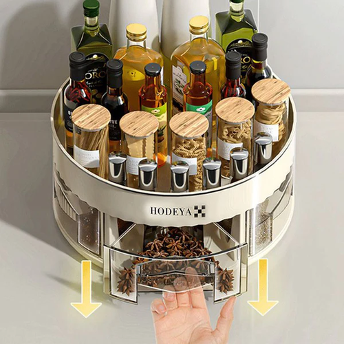 Rotating condiment box Kitchen condiment rack countertop corner bottle jar storage rack Multi-functional condiment box