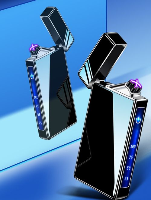 New charging lighter double fire arc touch screen power digital display pulse cigarette lighter