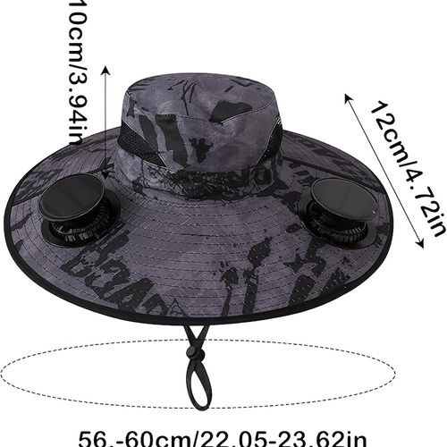 Solar-Powered Fisherman Hat with Fan