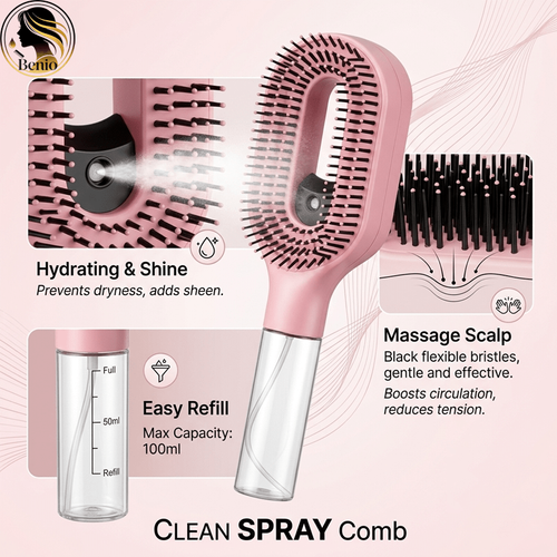 Spray comb with water tank