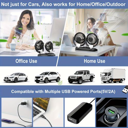 Car USB Charging Fan