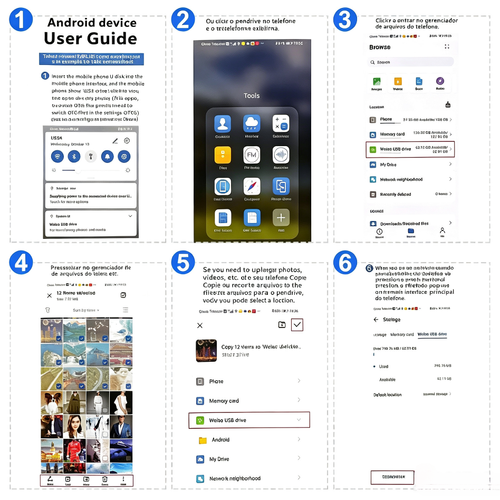 Pen drive 4 em 1 com certificação MFi, 512 GB, portátil, USB OTG, para iPhone iOS (requer aplicação), Android e PC, com adaptador Type-C para transferência de dados a alta velocidade.