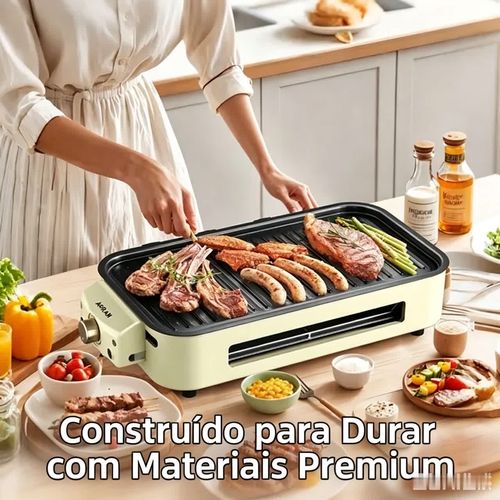 Grelhador elétrico em aço inoxidável AORAN de 1800 W para uso interior, ideal para o Halloween, com revestimento antiaderente, perfeito para churrasco coreano em casa e várias outras funções culinárias.