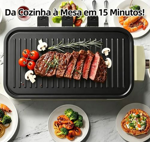 Grelhador elétrico em aço inoxidável AORAN de 1800 W para uso interior, ideal para o Halloween, com revestimento antiaderente, perfeito para churrasco coreano em casa e várias outras funções culinárias.