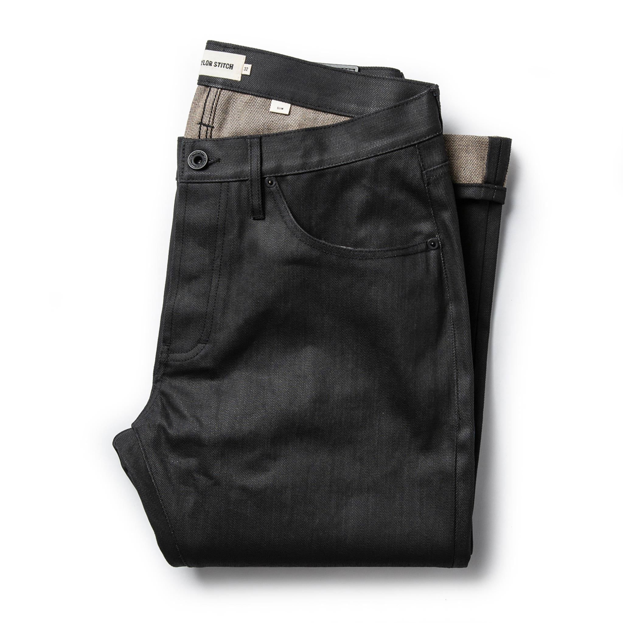 Sswnw Slim Jean in Black Over-dye Selvage