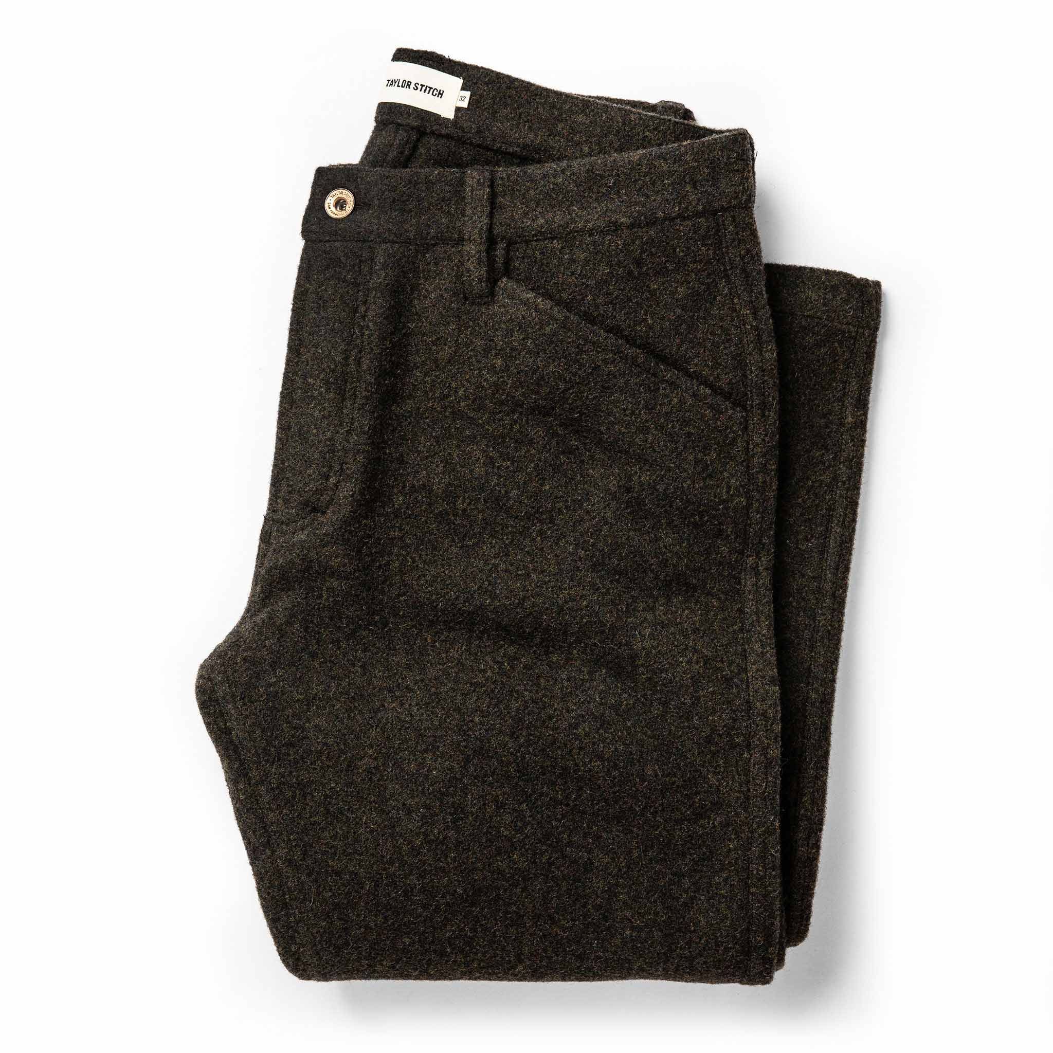 Sswnw Camp Pant in Dark Moss Wool