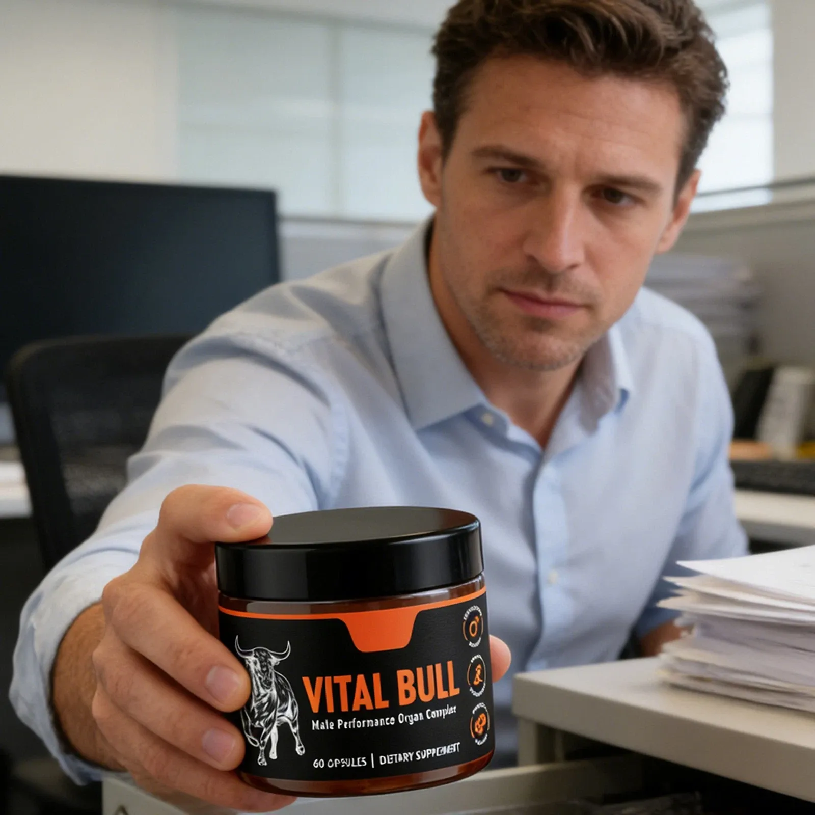 Vital Bull Beef Organ Supplement for Men with Grass Fed Liver, Testicle, Prostate & Bone Marrow – Freeze Dried Beef Organ Capsules for Nutrient Support – 30 Day Supply