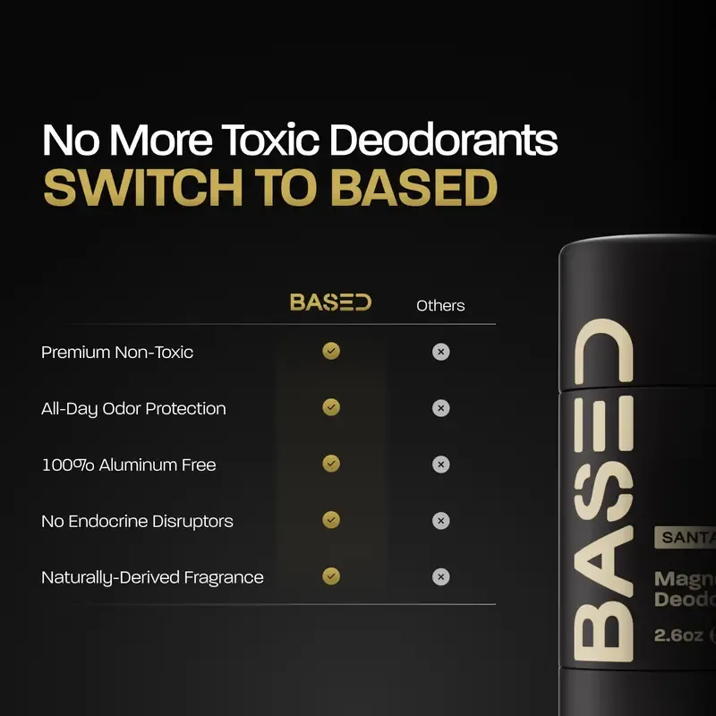 BASED High Performance Deodorant |Cash on Delivery| Aluminum Free | 24 Hour Odor Protection | Simple, Effective, BASED.