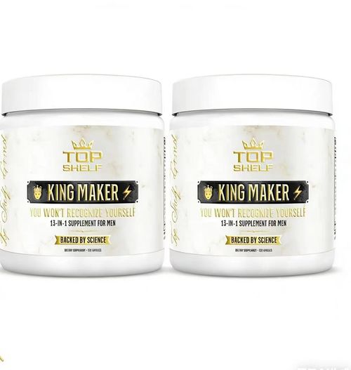 Top Shelf King Maker - 13-in-1 Dietary Supplement for Men | 120 Capsules | Pre Workout Powder | Optimum Fitness & Healthcare | Backed by Science