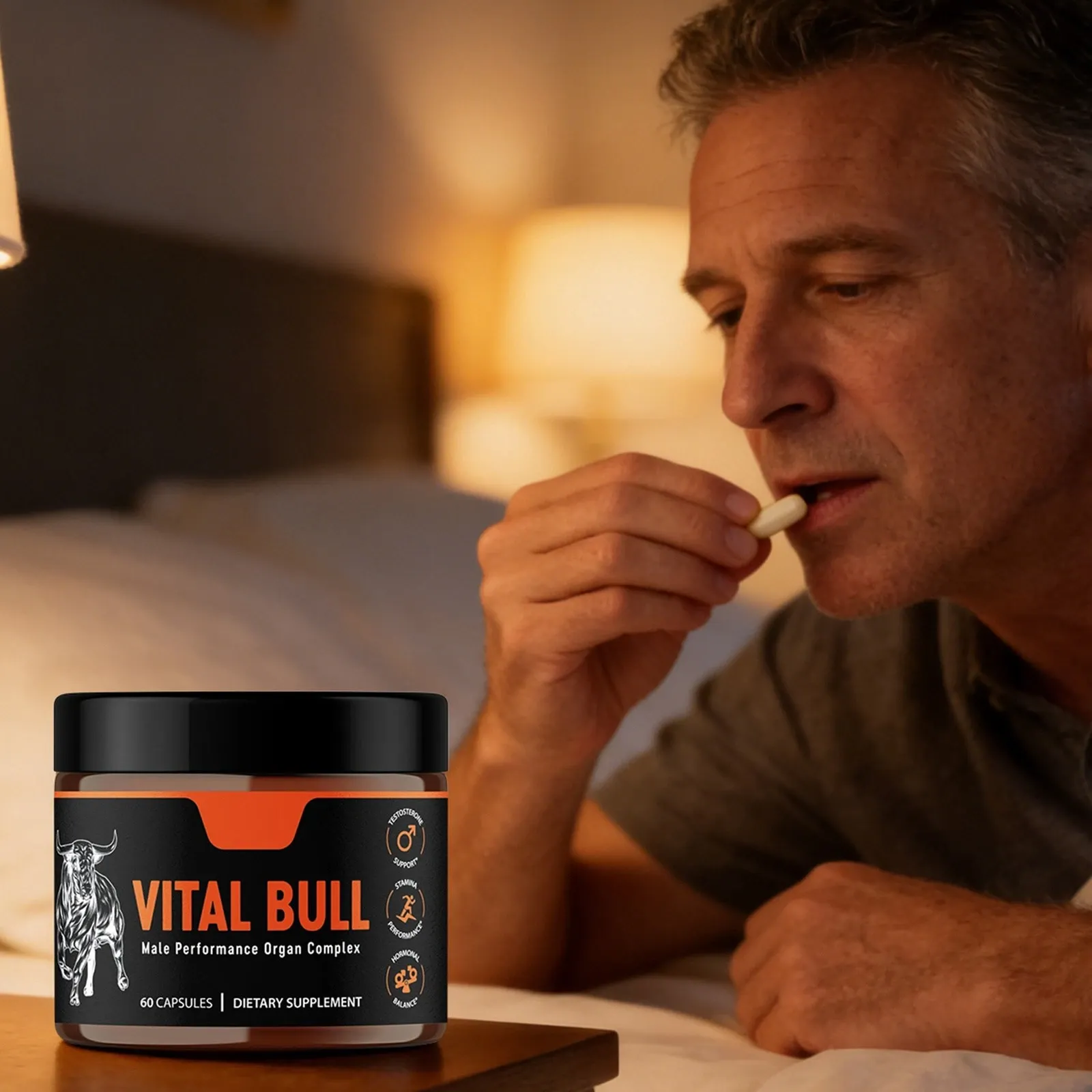 Vital Bull Beef Organ Supplement for Men with Grass Fed Liver, Testicle, Prostate & Bone Marrow – Freeze Dried Beef Organ Capsules for Nutrient Support – 30 Day Supply