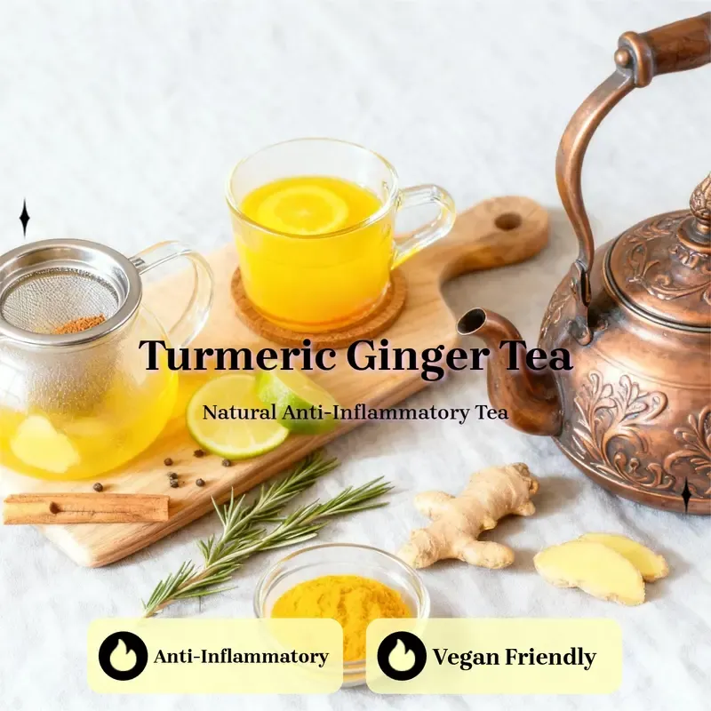 Premium Turmeric Ginger Cinnamon Tea 60 Bags 100% Natural Anti-Inflammatory Eco-Friendly No Sugar Caffeine Gluten Vegan Loose Leaf Tea antiinflamma tea, looseleaf tea Beverageanti in flama tea ginger caffeine free Vegan