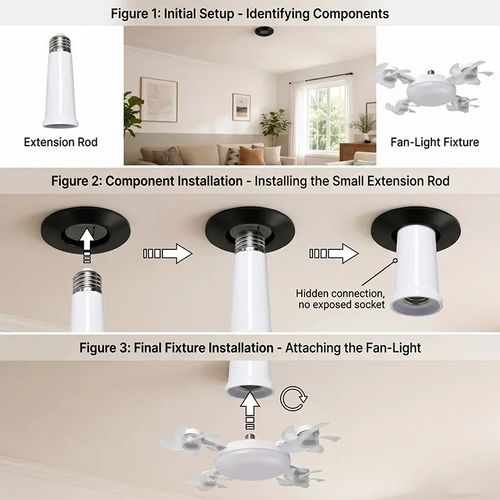 Foldable LED Ceiling Fan with Light