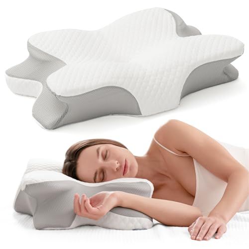 Cervical Pillow for Cozy Sleep, Odorless Ergonomic Contour Memory Foam, Orthopedic Bed Pillow for Side, Back, and Stomach Sleepers 复制