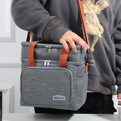Insulated Lunch Bag Reusable Lunch Box for Picnic Durable Waterproof Leakproof Cooler Tote Bag with Adjustable Shoulder Strap