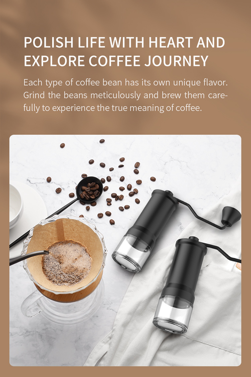 Hand Coffee Grinder with Straight Handle Adjustable Grind Settings for French Press Drip Espresso Coffee Grinder