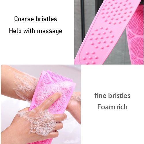 Silicone Shower Exfoliating Brush Belt Back Scrub Massage Cleaner Cleaning Bathroom Accessories Bath Brushes Body Scrubber