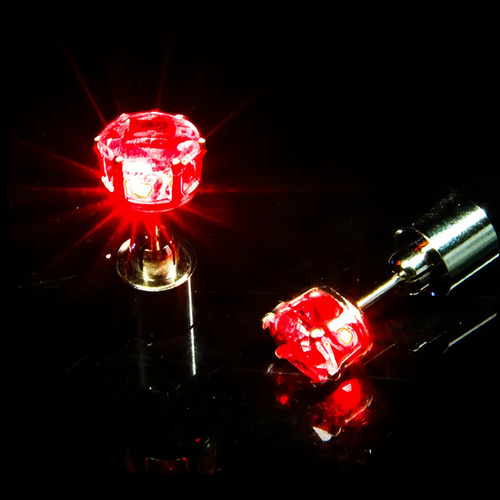 LED Earring Light up Crown Glowing Crystal Stainless Ear Light up Jewelry Earrings