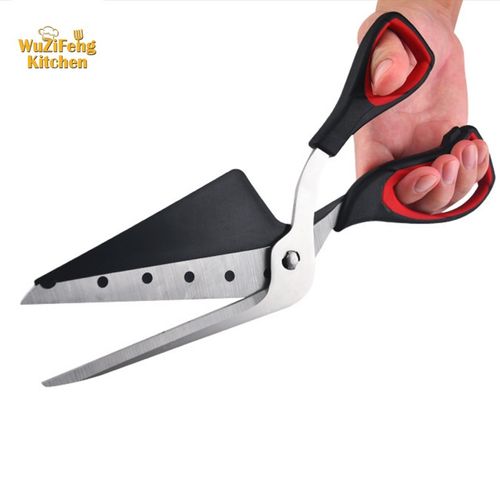 Multifunctional Kitchen Scissors Pizza Cutter Slicer Food-Grade Sharp Stainless Steel Blade Soft Grip Handle Pizza Scissors