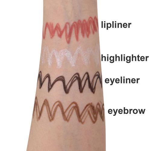 4-in-1 Makeup Pencil - 4-Color Lip Liner, Highlighter, Eyeliner & Eyebrow Pencil