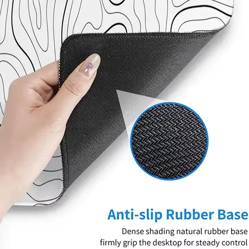 Customized Comfortable 300*800*2mm Rectangular Mousepad with Sublimation Printing Line Pattern and Stitched Edge Ready Stock