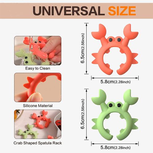 Wholesale Cute Crab Style Silicone Spoon Holder Anti-scalding Adjustable Silicone Crab Pot Spoon Holder Kitchenware Tool