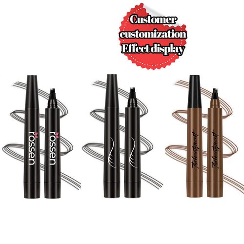 Microblading Eyebrow Pen 4 Fork Tip Tattoo Pencil Long Lasting Fine Sketch Brown Black Waterproof Four Tip Eyebrow Pencil