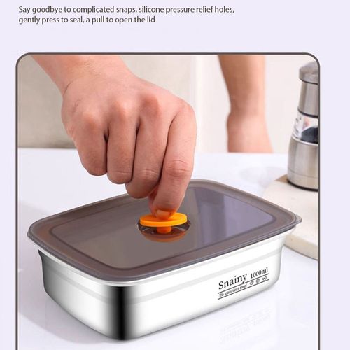 316 Food Grade Stainless Steel Single Compartment Tiffin Preserved Lunch Fruit Meal Storage with Sealed Lid for Refrigerator Use