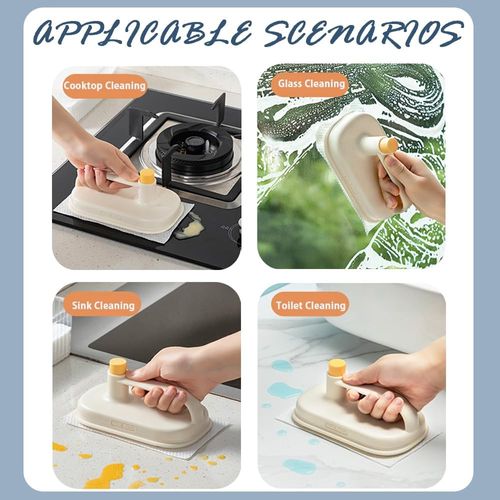 Disposable Magic Cleaning Brushes Specialized Kitchen Degreasing Cloth Protecting Hands 2 Washcloths Replaceable Cleaning Brush