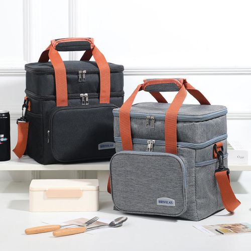 Insulated Lunch Bag Reusable Lunch Box for Picnic Durable Waterproof Leakproof Cooler Tote Bag with Adjustable Shoulder Strap