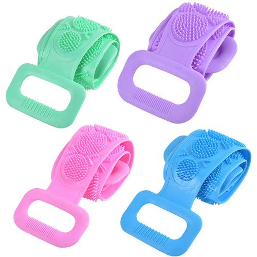 Silicone Shower Exfoliating Brush Belt Back Scrub Massage Cleaner Cleaning Bathroom Accessories Bath Brushes Body Scrubber