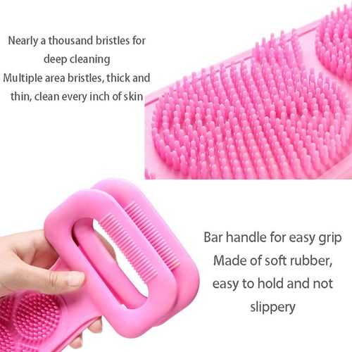 Silicone Shower Exfoliating Brush Belt Back Scrub Massage Cleaner Cleaning Bathroom Accessories Bath Brushes Body Scrubber
